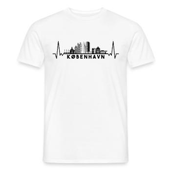 Heartbeat Skyline Denmark-København-Copenhagen - Men's T-Shirt - white - Front - AI Model Male 178 dark (178cm)