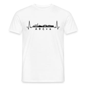 Herzschlag Skyline Griechenland Athen - Männer T-Shirt - Weiß - Vorne - AI Model Male 178 dark (178cm)