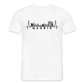 Herzschlag Skyline Spanien-Madrid - Männer T-Shirt - Weiß - Vorne - AI Model Male 178 dark (178cm)