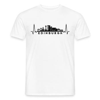Heartbeat Skyline Royaume-Uni Édimbourg - T-shirt homme - blanc - Devant - AI Model Male 178 dark (178cm)