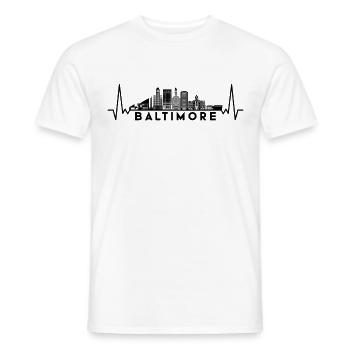 Herzschlag Skyline USA Baltimore - Männer T-Shirt - Weiß - Vorne - AI Model Male 178 dark (178cm)