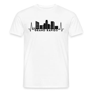 Heartbeat Skyline États-Unis Grand-Rapids - T-shirt homme - blanc - Devant - AI Model Male 178 dark (178cm)