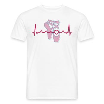 Ballet Dancer Girl Ballet Dancing Heartbeat - Men's T-Shirt - white - Front - AI Model Male 178 dark (178cm)