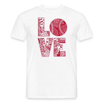 Baseball Softball Mama Love Baseball - Men's T-Shirt - white - Front - AI Model Male 178 dark (178cm)