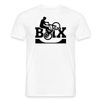 BMX Bike Ramp, Bike Freestyle race BMX - Men's T-Shirt - white - Front - AI Model Male 178 dark (178cm)