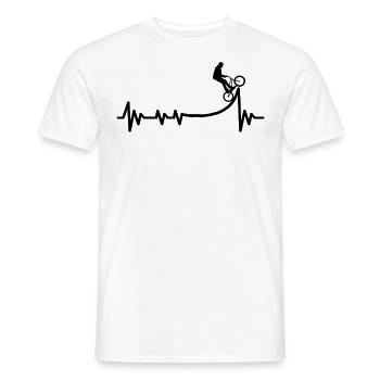 BMX BMX heartbeat, vélo freestyle course BMX - T-shirt homme - blanc - Devant - AI Model Male 178 dark (178cm)