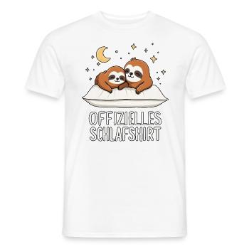 Official Sleep Shirt Sloths Sloth Pair - Men's T-Shirt - white - Front - AI Model Male 178 dark (178cm)