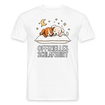 Official Sleep Shirt Dog Dog Couple - Men's T-Shirt - white - Front - AI Model Male 178 dark (178cm)