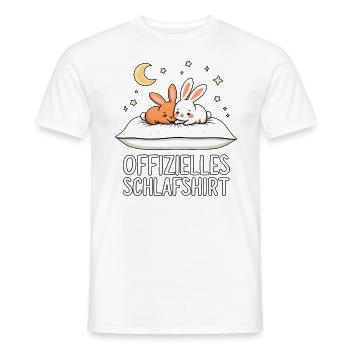 Official Sleeping Shirt Rabbit Pair - Men's T-Shirt - white - Front - AI Model Male 178 dark (178cm)