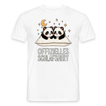 Official Pandas Panda Sleep Shirt Pair - Men's T-Shirt - white - Front - AI Model Male 178 dark (178cm)
