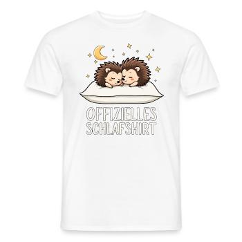 Offizielles Schlafshirt Igel Paar - Männer T-Shirt - Weiß - Vorne - AI Model Male 178 dark (178cm)