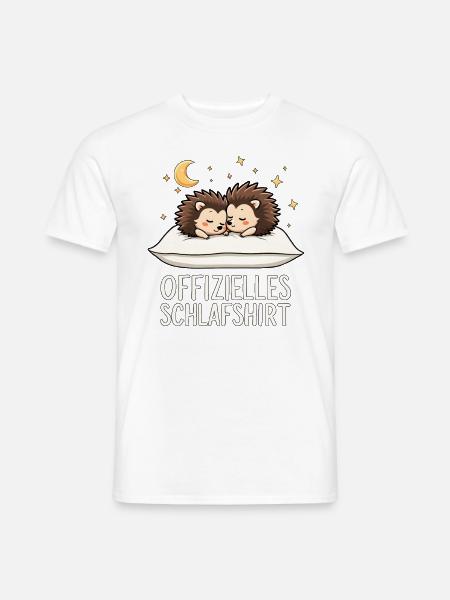 Offizielles Schlafshirt Igel Paar - Männer T-Shirt - Weiß