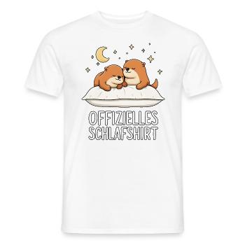 Chemise de nuit officielle Sea Otter Otter Pair - T-shirt homme - blanc - Devant - AI Model Male 178 dark (178cm)