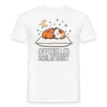 Chemise de nuit officielle cochon d’Inde - T-shirt homme - blanc - Devant - AI Model Male 178 dark (178cm)