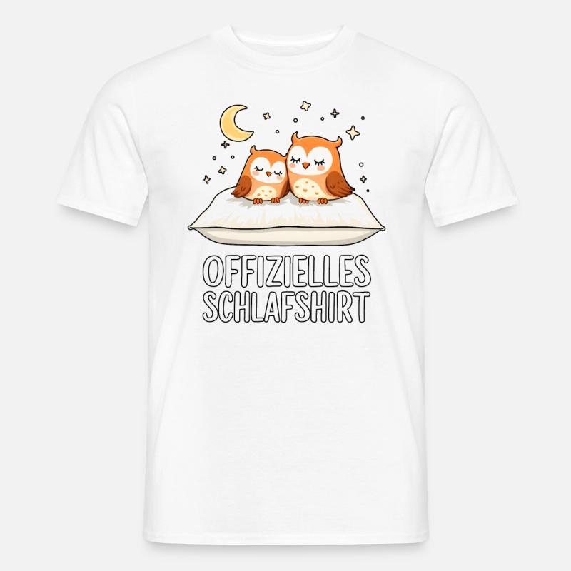 Offizielles Schlafshirt Eulen Eule Paar - Männer T-Shirt - Weiß