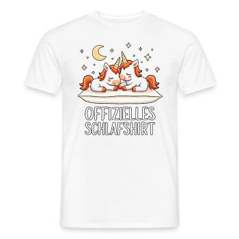 Chemise de nuit officielle Licornes Licorne Paire - T-shirt homme - blanc - Devant - AI Model Male 178 dark (178cm)