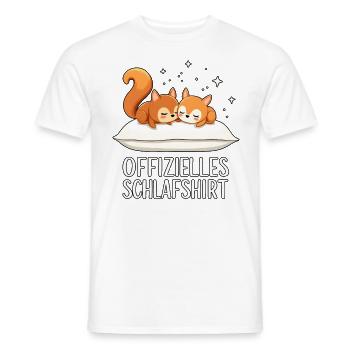Official Sleeping Shirt Squirrel Pair - Men's T-Shirt - white - Front - AI Model Male 178 dark (178cm)