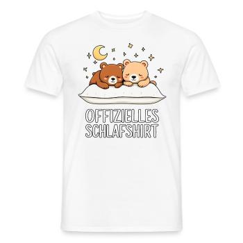 Official Sleep Shirt Bear Bear Pair - Men's T-Shirt - white - Front - AI Model Male 178 dark (178cm)