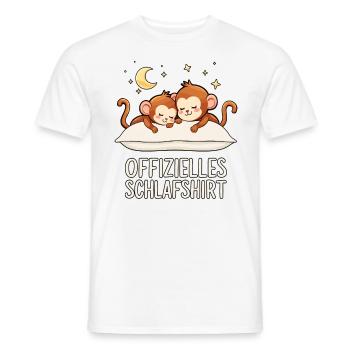 Official Sleep Shirt Monkey Monkey Pair - Men's T-Shirt - white - Front - AI Model Male 178 dark (178cm)