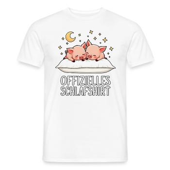 Official Sleep Shirt Pigs Pig Pair - Men's T-Shirt - white - Front - AI Model Male 178 dark (178cm)