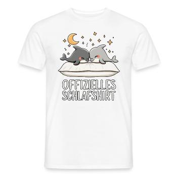 Official Dolphin Dolphin Couple Sleep Shirt - Men's T-Shirt - white - Front - AI Model Male 178 dark (178cm)