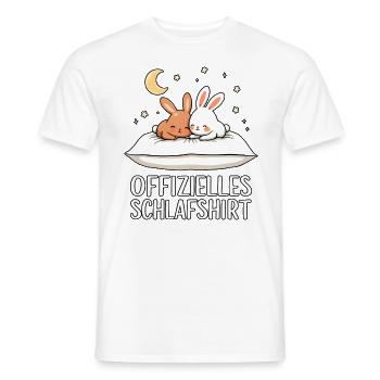 Chemise de nuit officielle Bunny Bunny Pair - T-shirt homme - blanc - Devant - AI Model Male 178 dark (178cm)