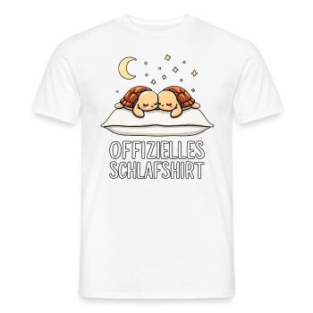 Official Sleeping Shirt Sea Turtle Pair - Men's T-Shirt - white - Front - AI Model Male 178 dark (178cm)