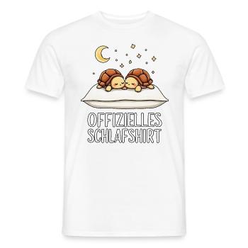 Official Sleeping Shirt Turtle Pair - Men's T-Shirt - white - Front - AI Model Male 178 dark (178cm)