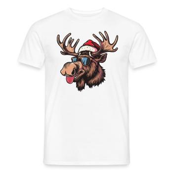 Elch Weihnachten Lustig - Männer T-Shirt - Weiß - Vorne - AI Model Male 178 dark (178cm)