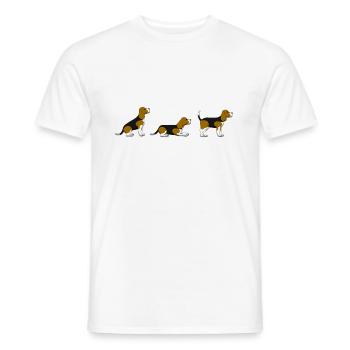 Sitz Platz Steh Beagle - Männer T-Shirt - Weiß - Vorne - AI Model Male 178 dark (178cm)