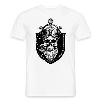 Viking Sailor Anchor Boat Skull Valhalla - Men's T-Shirt - white - Front - AI Model Male 178 dark (178cm)
