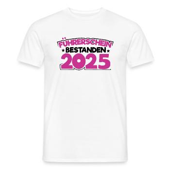 Permis de conduire 2025 Examen de conduite Examen du permis de conduire - T-shirt homme - blanc - Devant - AI Model Male 178 dark (178cm)