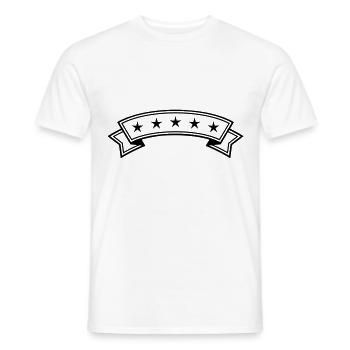 Étoile banderole ligne - T-shirt homme - blanc - Devant - AI Model Male 178 dark (178cm)