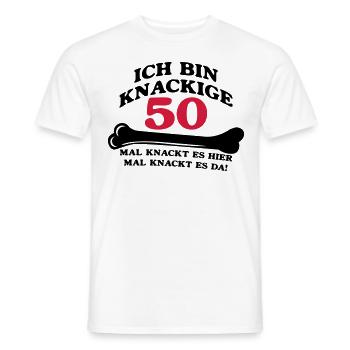 Birthday - I'm 50 Crunchy - Men's T-Shirt - white - Front - AI Model Male 178 dark (178cm)