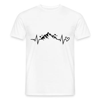battements de la montagne symbole puls - T-shirt homme - blanc - Devant - AI Model Male 178 dark (178cm)