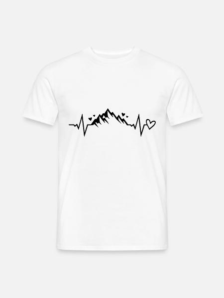 herzschlag Berge puls Symbol - Männer T-Shirt - Weiß