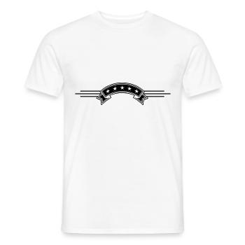 Étoile banderole ligne - T-shirt homme - blanc - Devant - AI Model Male 178 dark (178cm)