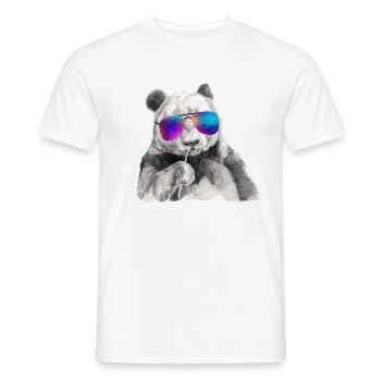 Cool Panda with Sunglasses - Men's T-Shirt - white - Front - AI Model Male 178 dark (178cm)