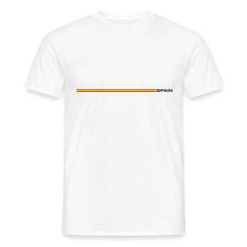 Spain, - national flag as a retro stripes. - Men's T-Shirt - white - Front - AI Model Male 178 dark (178cm)