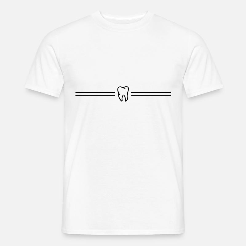 zahn icon strich - Männer T-Shirt - Weiß