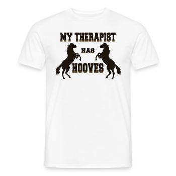 Chevaux Mon thérapeute a des sabots Chemise cadeau cheval - T-shirt homme - blanc - Devant - AI Model Male 178 dark (178cm)