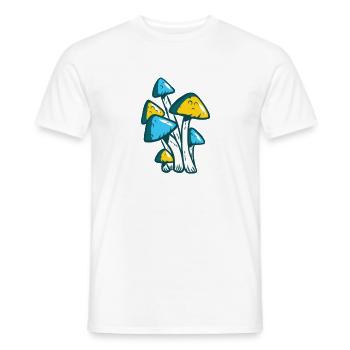 Mushroom PSY Mushrooms Psytrance Psychedelic Techno Music - Men's T-Shirt - white - Front - AI Model Male 178 dark (178cm)