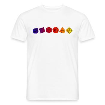 RPG Würfel Dice Dragons CUBE CHAIN Shirt - Men's T-Shirt - white - Front - AI Model Male 178 dark (178cm)