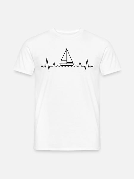 HERZSCHLAG Segeln Segel Segler Schiff Yacht Boot - Männer T-Shirt - Weiß