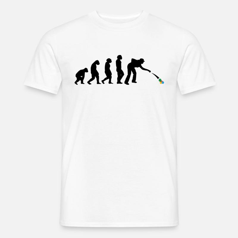 Boccia Kugeln Evolution Boule Spiel Petanque - Männer T-Shirt - Weiß