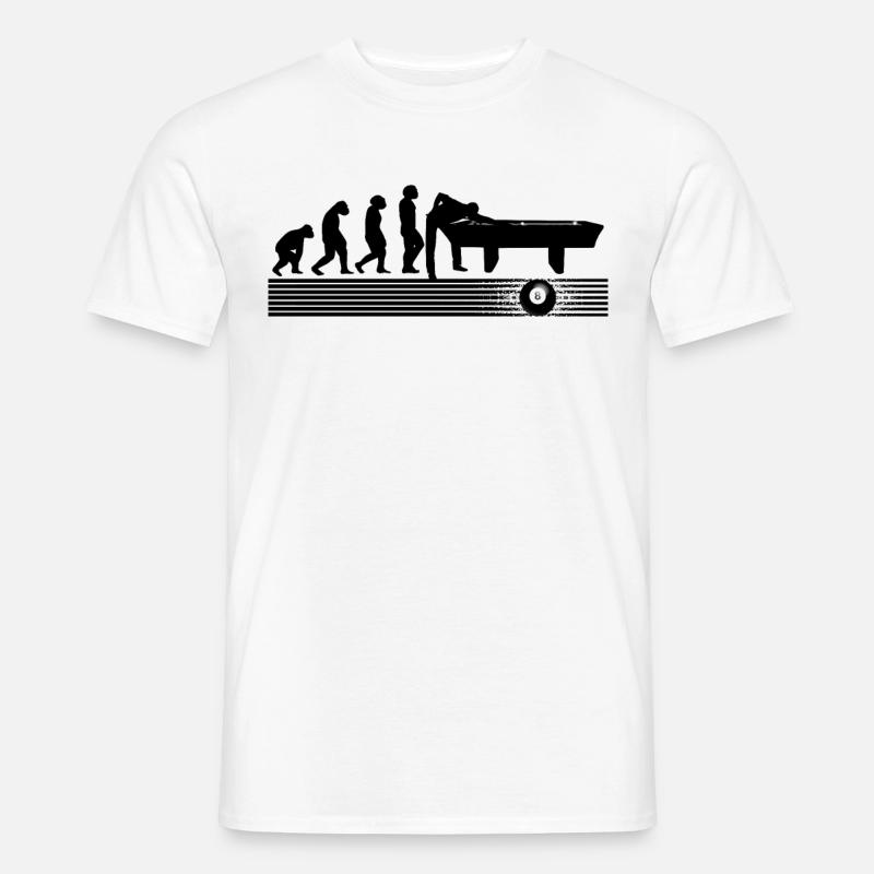 Snooker Evolution Billardtisch Billardkugeln Pool - Männer T-Shirt - Weiß