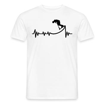 Tretroller Stuntscooter Herzschlag Stuntroller - Männer T-Shirt - Weiß - Vorne - AI Model Male 178 dark (178cm)