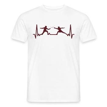 Fencing Heartbeat Games Fencing Games Fencing - Men's T-Shirt - white - Front - AI Model Male 178 dark (178cm)
