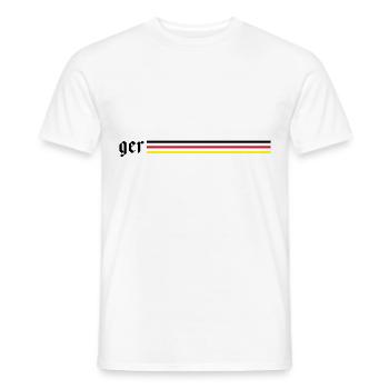 ger allemagne drapeau ligne - T-shirt homme - blanc - Devant - AI Model Male 178 dark (178cm)