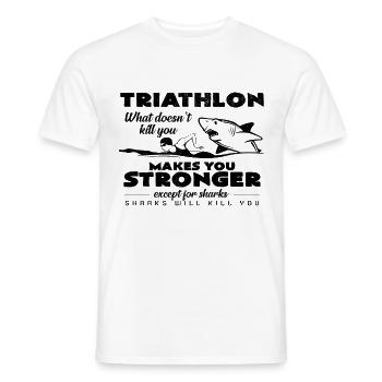 Triathlon Lustige Sprüche Humorvoll Cool Geschenk - Männer T-Shirt - Weiß - Vorne - AI Model Male 178 dark (178cm)